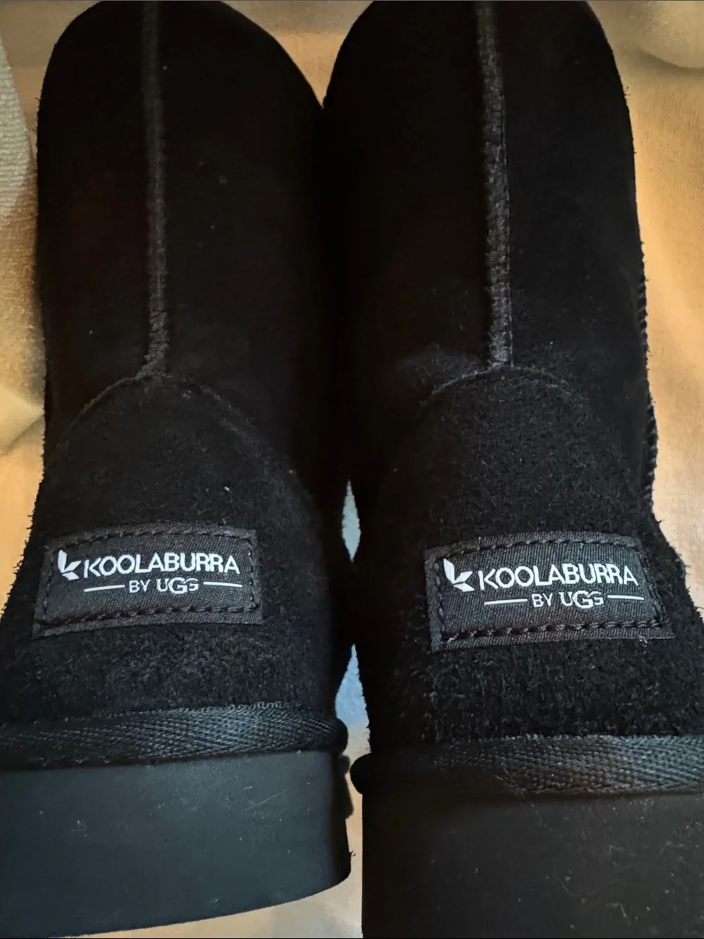Koolaburra by Ugg Black Suede Shearling-Lined Mid-Calf Boots - Like New - Size 8